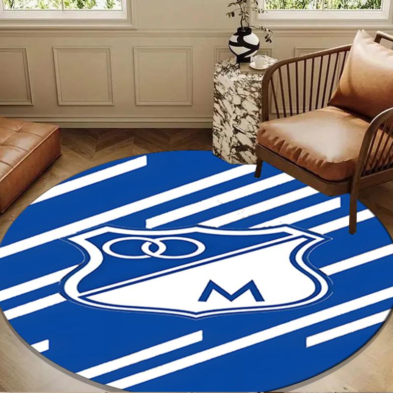 Blue White Crest Pattern Round mat Home Decor, Chair rug For livingroom,Bedroom, doormat home decor Birthday Gift Christmas Gifts