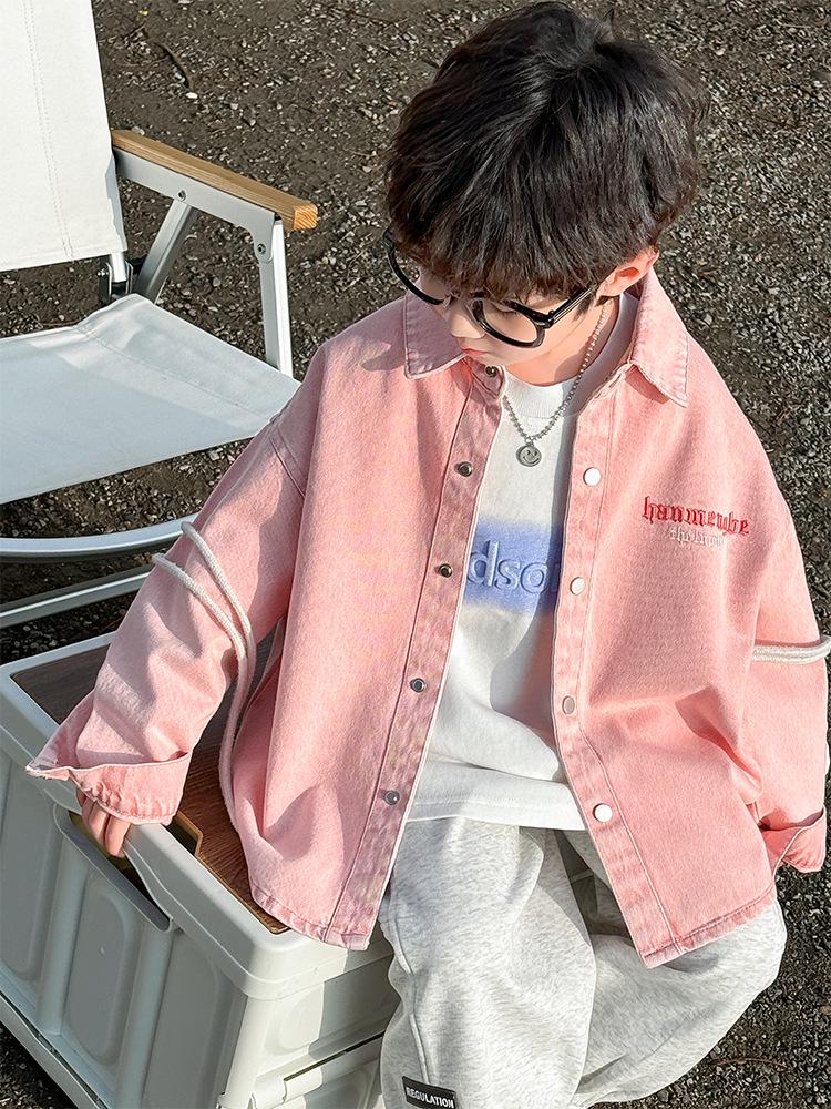 2025 Boys' Denim Jacket - Korean Style, Spring/Autumn, Casual, Thin, Fashionable Top for Kids