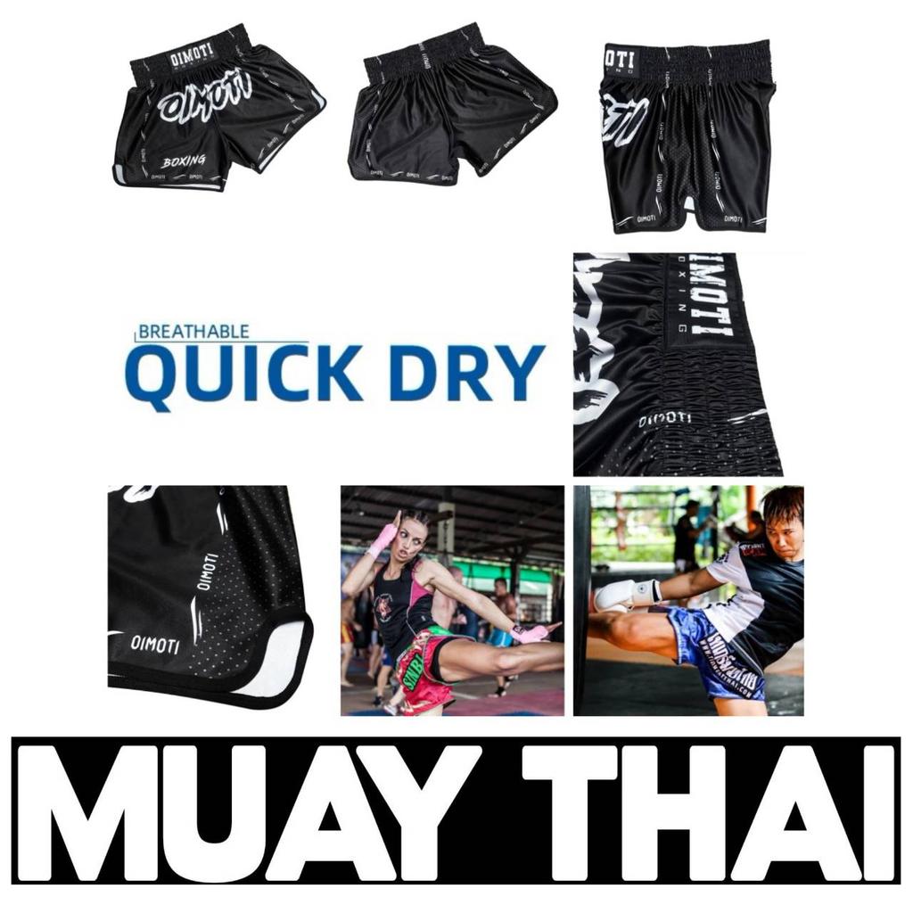 Classic Black Muay Thai Kickboxing Boxing MMA UFC Casual Shorts Gym Sport Unisex Men Women Workout Quick Dry Print Elastic High Waist Training