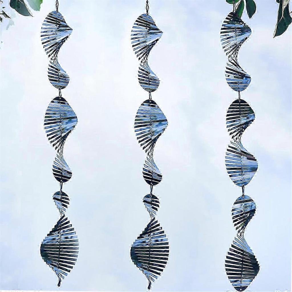 Shiny Metal Discs with Reflective Spinners for Outdoor Garden and Home Decoration Hanging Wind Chimes Bird Deterrent Ornament Set of 4