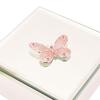 Sophia Pink Butterfly Glass Jewellery Box - Square