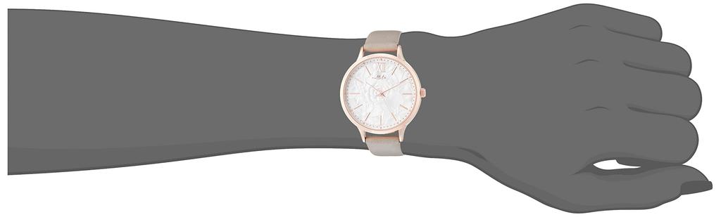 Аналоговые наручные часы Repia с розовым золотом и цветочным узором, кожаный ремешок серого цвета [Fieldwork] GY045-1 женские