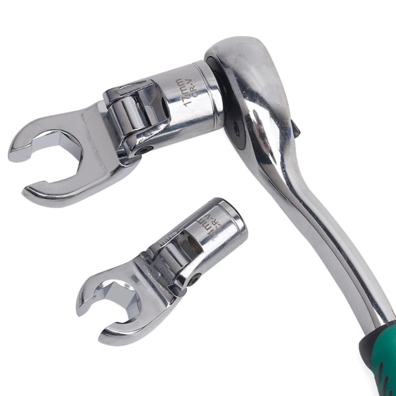 Набор гаечных ключей с гибкой головкой для фитингов, прецизионно обработанные губки, подходит для надежного захвата, инструмент для ремонта тормозной трубки автомобиля