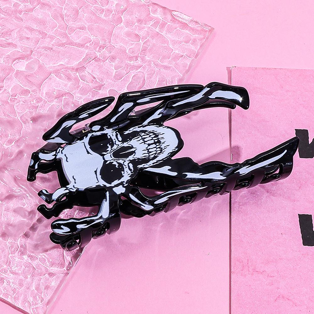 Halloween Skeleton Hair Clip Black Series Unique Stylish Multi-Functional Hair Gripper Strong Hair Clamp Daily Hair Accessories
