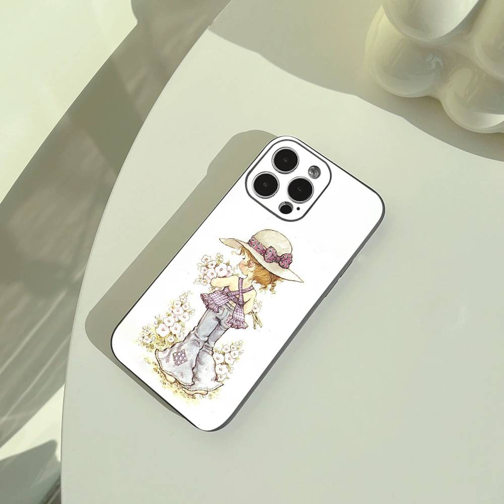 Sarah K-Kay Girl Colorful Phone Case For iPhone 17,16,15,14,13,12,11 Pro Max,16Plus,XS Soft Black Cover