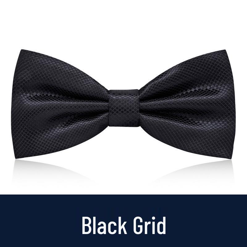 Men's Burgundy & Black Bow Tie for Weddings - British Korean Style