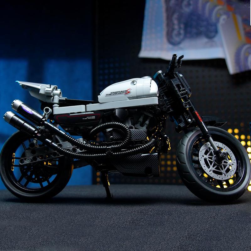 553 детали XR 1200 MOC Строительные блоки Модель Круизного Мотоцикла 1:Набор из 8 классических ретро-автомобилей для дороги, конструктор DIY, игрушки для мальчиков, подарок детям