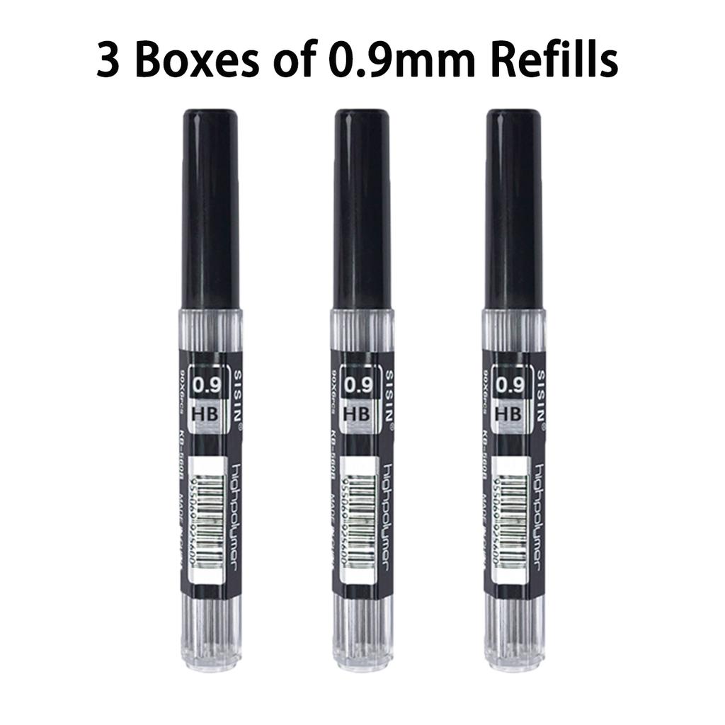 Автоматический карандаш LanGou 0,9 мм с грифелем против поломки для детей, для школы, для рисования, для черчения, с удобным захватом, со сменным грифелем, с кнопкой