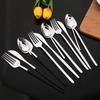 24Pcs Luxury Silver Dinnerware Cutlery Set Stainless Steel Flatware Set Durable Reusable and Polished Utensils for Home