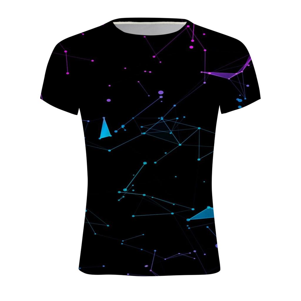 Летняя футболка с круглым вырезом, 3D-принтом современных художественных узоров, модная повседневная мужская футболка с короткими рукавами