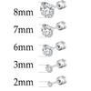 Stainless Steel 4 Color CZ Zircon korean Earrings For Women Crystal Screw Titanium Steel Ear Studs Anti Allergic Body Jewelry