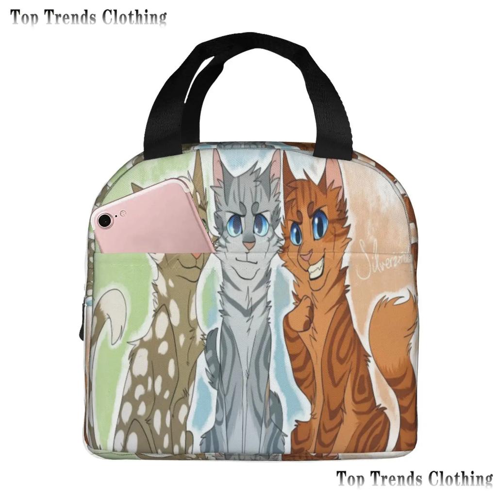 Сумка для ланча Warriors Cats для женщин, водонепроницаемая, термосумка для ланча в офис, школьные термосумки