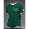 New Men Mexico National Soccer Jersey 3D  Print Quick Dry Football T Shirt  Sports Training Tee for Fan Match Daily Wear