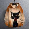 Men's Sweatshirt Casual Long Sleeve Hooded Pullover Animal Print Top Autumn Fashion Oversized Vintage Men's Hoodie Streetwear