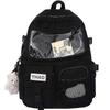 Backpacks Cartoon Teenage Student Transparent Backpack High School Student School Bag Black