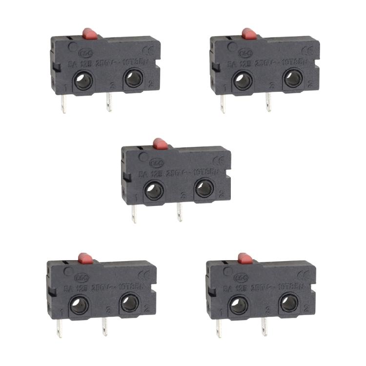 Black Housing Microswitch Assembly, KW11 KW12 Contact Button Control Unit with Metal Contacts and Rating Text Body