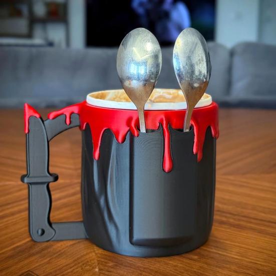 Держатель для пинты мороженого Держатель для ложки ужасов Многоразовые контейнеры для мороженого Держатель для пивной банки Подарки для фильмов ужасов