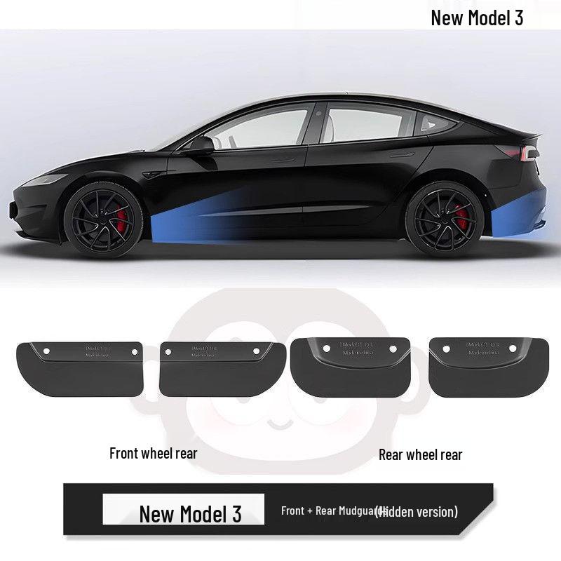 Invisible Mudguard for Tesla Model Y/3 Facelift - Hidden Car Decoration Accessories