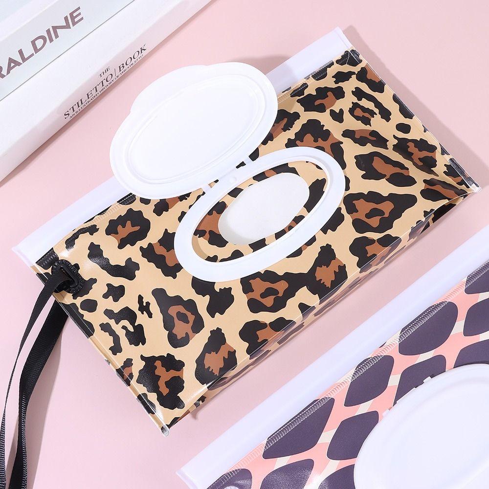 Flip Cover Carrying Case Portable Cosmetic Pouch Tissue Box Wet Wipes Bag Wipes Holder Case