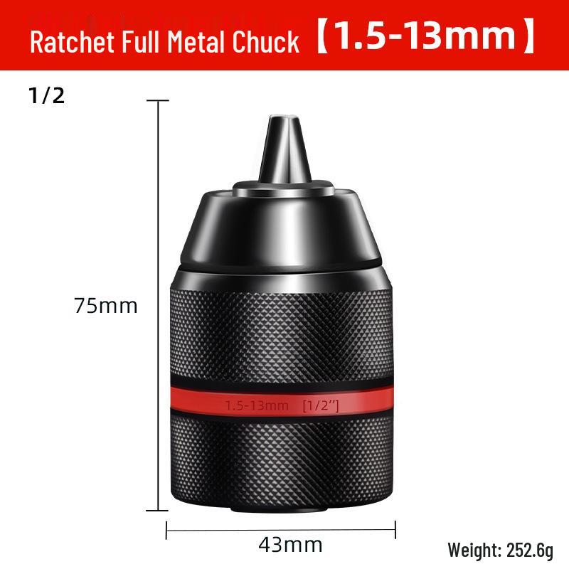 Self-Locking Electric Drill Chuck Adapter Kit - Ratchet Conversion, Lithium Compatible, Self-Tightening Accessories