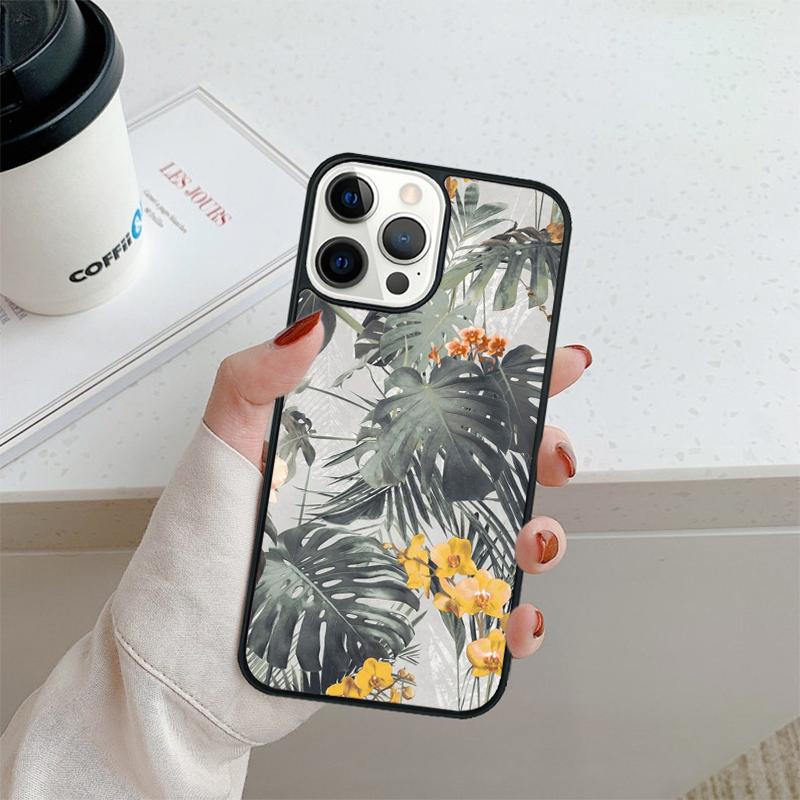 Зеленый лист Монстеры Чехол для телефона Для iPhone 17 Air 16 pro max 15 14 plus 12 13 Защитная крышка coque