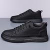 Leather Shoes Men's 2025 New Soft-soled Black Sports Board Shoes Men's Shoes Casual Versatile Men's Shoes