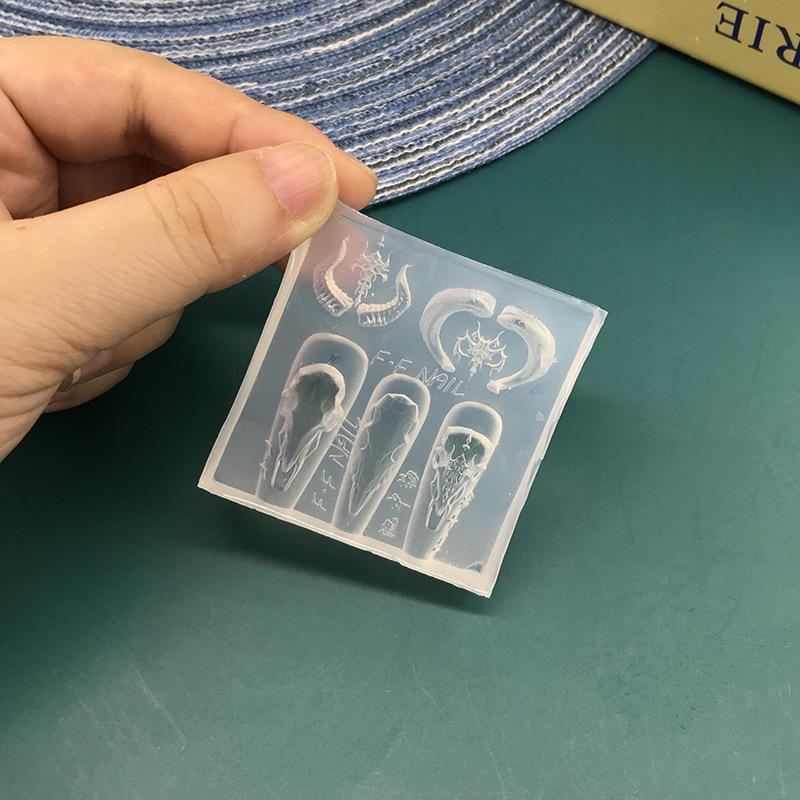 Силиконовая 3D форма для овечьей головы, форма для нейл-арта, шармы для ногтей, инструмент для маникюра, форма для ногтей, форма для DIY поделок, украшение для ногтей, салонный расходный материал