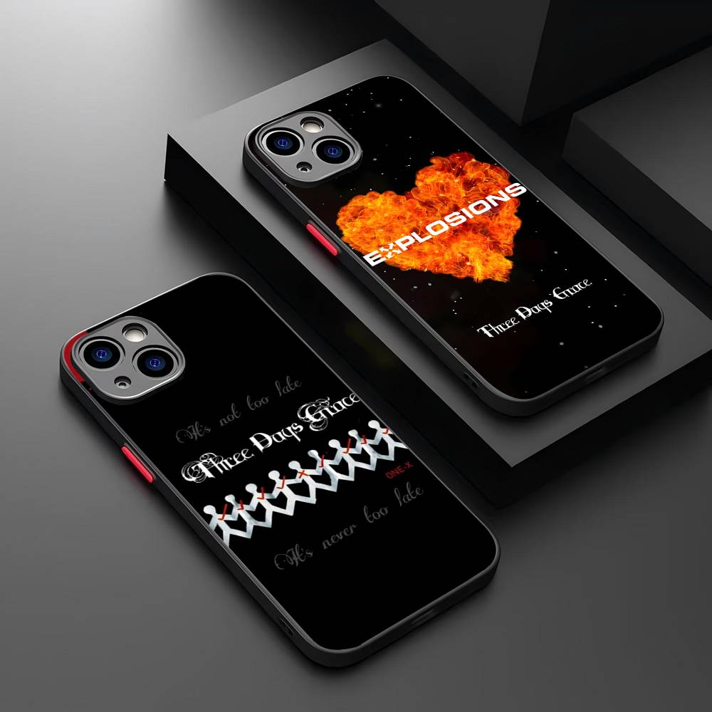 Classic Vintage Three Days Grace Band For IPhone 16 15 14 Plus 13 12 11 Pro Max X XS MAX Translucent Matte Shockproof Cover