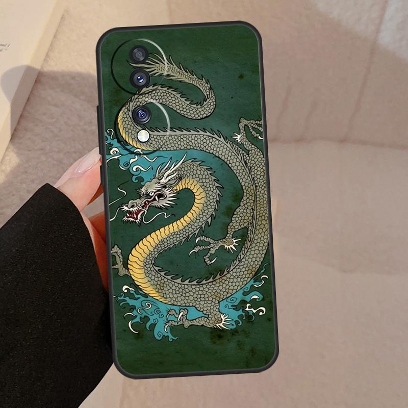 Chinese Style Crane Dragon Case For Honor Magic 5 Lite Pro 50 70 90 8X 9X X6 X7 X8 X9 Honor X6a X7a X8a X9a X9b Cover
