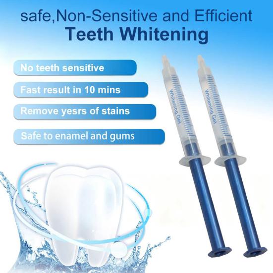 Teeth Whitening Kit with 32 LED Gum Light Silicone Mouthpiece Gel Tube Portable IPX7 Waterproof Gum Health Toothache Relief Light Therapy Periodontal