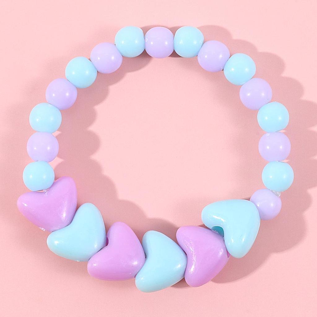 Детский комплект из цветочного ожерелья и браслета – цветные акриловые бусины