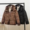 European and American Style Fashion Hooded Thickened Cotton Clothes Women's 2025 Winter New Plush Loose Bread Jacket Cotton Jacket