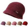 Thickened Rabbit Fur Knitted Hat for Women Korean Style Casual Drawstring Versatile Knitted Hat Elegant Diamond Logo Ear Protection Warm Hat