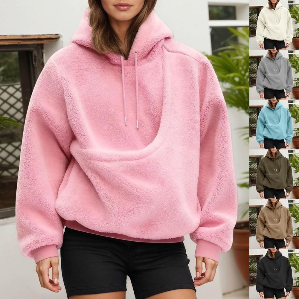 Soft Plush Cat Pocket Sweatshirt Animal Pouch Hooded Sweatshirt Cat Dog Bag Carrier Winter Outdoor