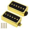 P90 Pickup Set, Alnico V Single-Coil Bridge & Neck Pickups for Les Paul P90-Style Humbucker-Size Electric Guitar (Black Gold)