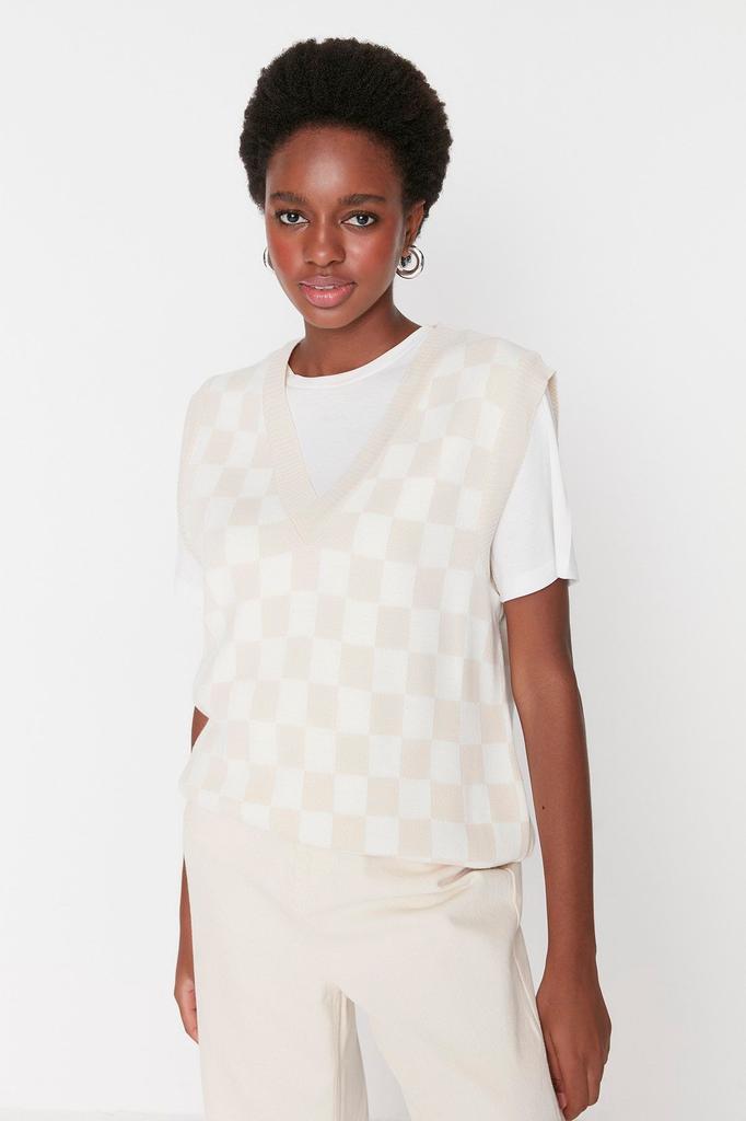 Women's Fashion Stylish Sweater Black V-Neck Knitwear Sweater