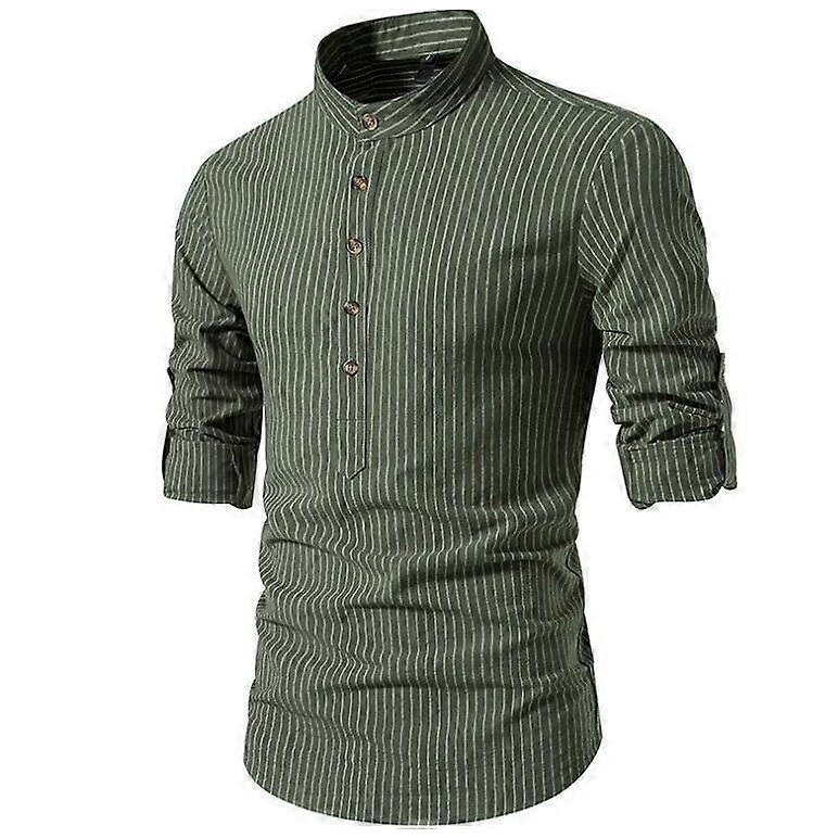 Men's Cotton Long Sleeve Shirt Casual Beach T-Shirt