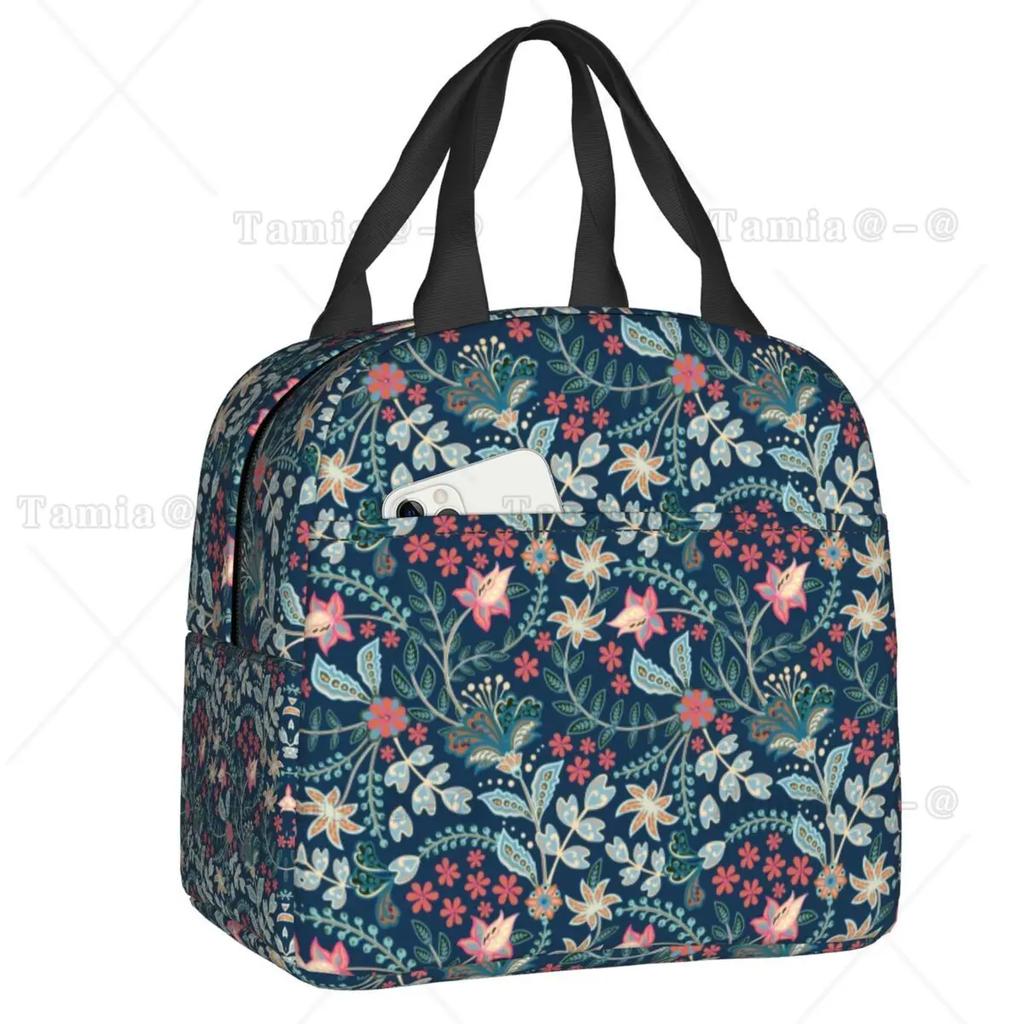 Ланч-бокс с изображением котенка-кошки «Сахарный череп» на День мертвых, многофункциональный мексиканский Хэллоуин, цветочный термохолодильник, сумка для обеда с едой