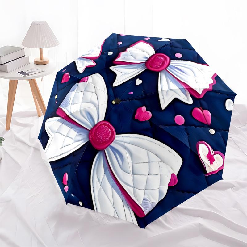 1pc Bowtie Heart Automatic Open/Close Umbrella - All-Season Portable Umbrella for Women/Men yy251213046