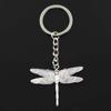 Fashion Dragonfly 43x47mm Pendant 30mm Key Ring Metal Chain Bronze Men Car Gift Souvenirs Keychain