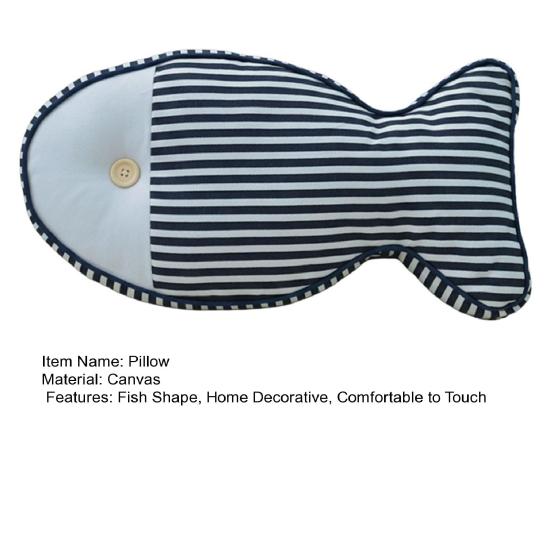 Морская рыба Холщовая подушка Полосатая подушка в форме рыбы Набивная плюшевая игрушка Подушка для обнимания Подкладка для спины Диван Спальня Гостиная Украшение