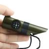 Whistle with Compass Magnifier LED Flashlight Thermometer for Survival, Multifunctional 7 In 1 Outdoor Camping Hiking