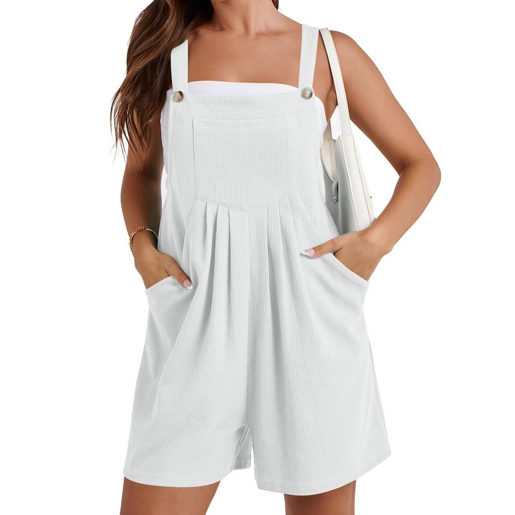 Комбинезоны для женщин, лето 2024, короткие комбинезоны, нарядный повседневный комбинезон без рукавов, комбинезон с подтяжками в стиле бохо, комбинезон с карманом