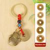 Lucky Cat Five Emperor Coin Brass Keychain Pendants Cute Animal Handmade Jewelry