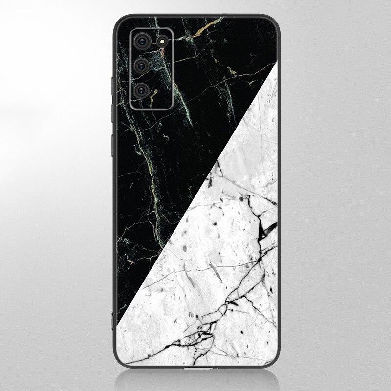 Черный и белый мраморный чехол для Samsung Galaxy A12 A02S A22 A32 A52 A72 A71 A51 A41 A31 A21 A11 A50 A70 A10S A20S черный чехол