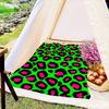 Golden Classic Retro Fashion Trend Elements Sexy Leopard Green Pattern Flannel Blanket  Bed Sofa Office Travel Gift