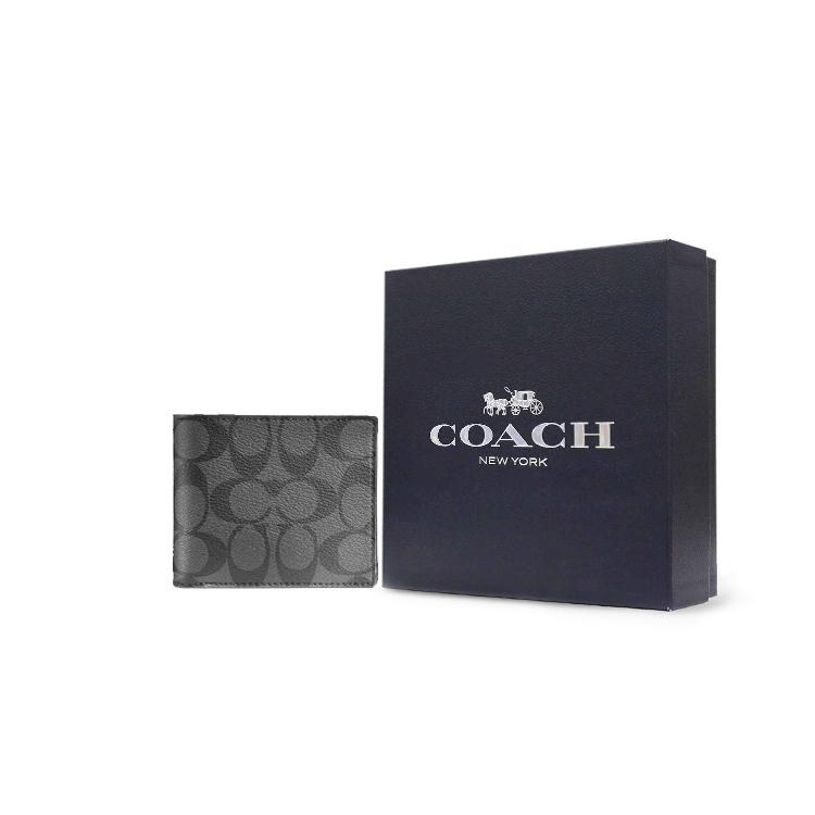 Coach Мужской кошелек 3 в 1 Угольный/Черный 74993-CQBK