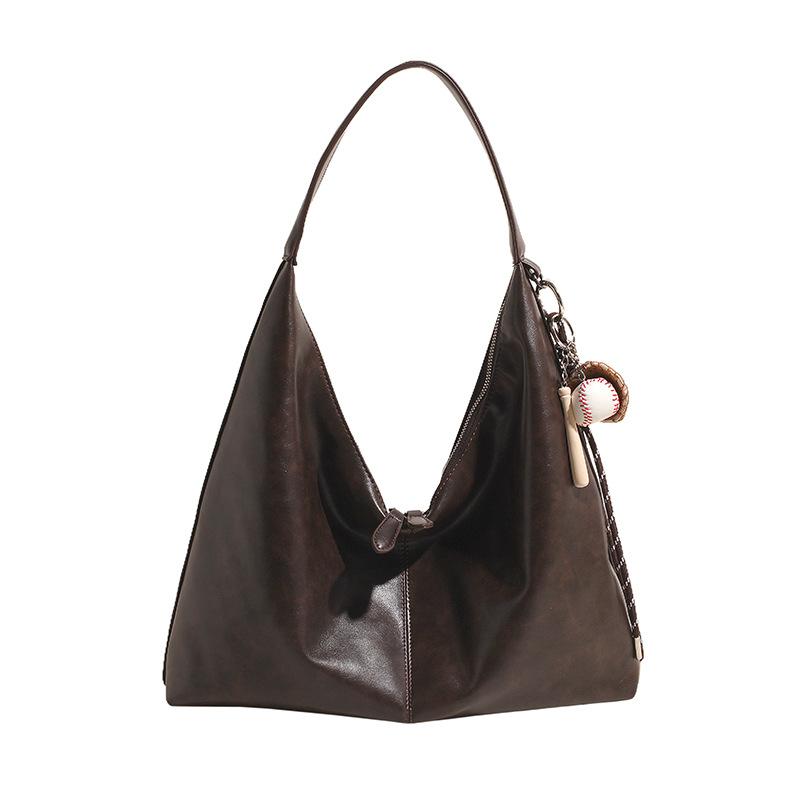 Вместительная сумка подмышку женская 2025 новая осенне-зимняя сумка через плечо ретро-сумка премиальная сумка-тоут для通勤