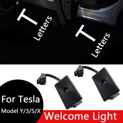 Для Tesla Model 3 Highland ModelY Puddle Lights Model 3&y, Welcome Light Door Lights Set Door Step Ghost Light Model Y/3/S/X