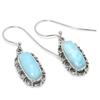 Natural Republic Larimar Gemstone 925 Solid Sterling Silver Earring 1.25" F1s19